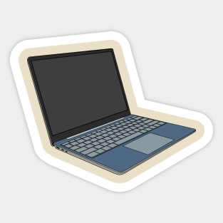 Laptop cartoon illustration Sticker